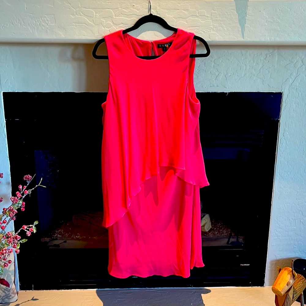 Size 16 Ralph Lauren pink tiered dress